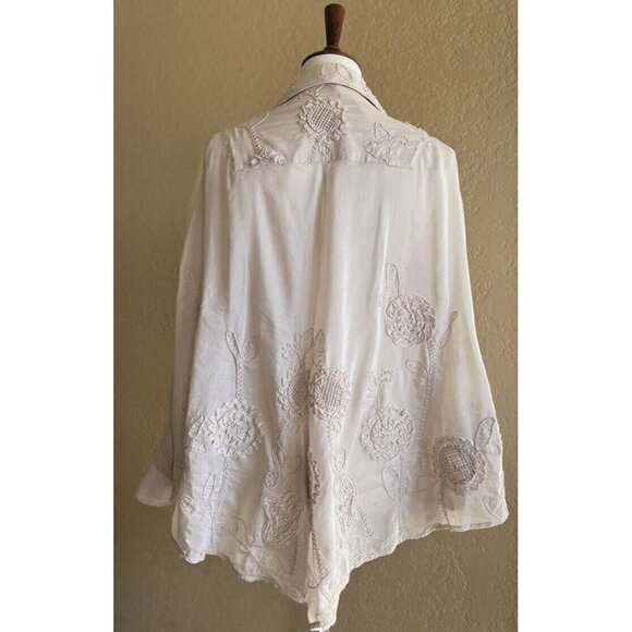 Wilster Women's  Beige Textured Loose Fit Lightweight Blouse One Size - Picture 2 of 9